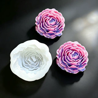 立体牡丹花硅胶模具香薰蜡烛石膏烘焙蛋糕工具香薰蜡烛石膏模具