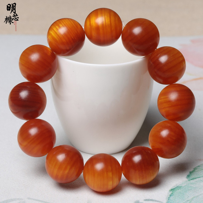 帝王血龙木透光料2.0单圈手串正圆小孔手工打磨念珠手链厂家批发