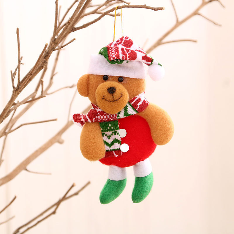 Decoraciones de Navidad anciano muñeco de nieve ciervo regalos de Navidad pequeño colgante muñeca de peluche colgante de árbol de Navidad suministros