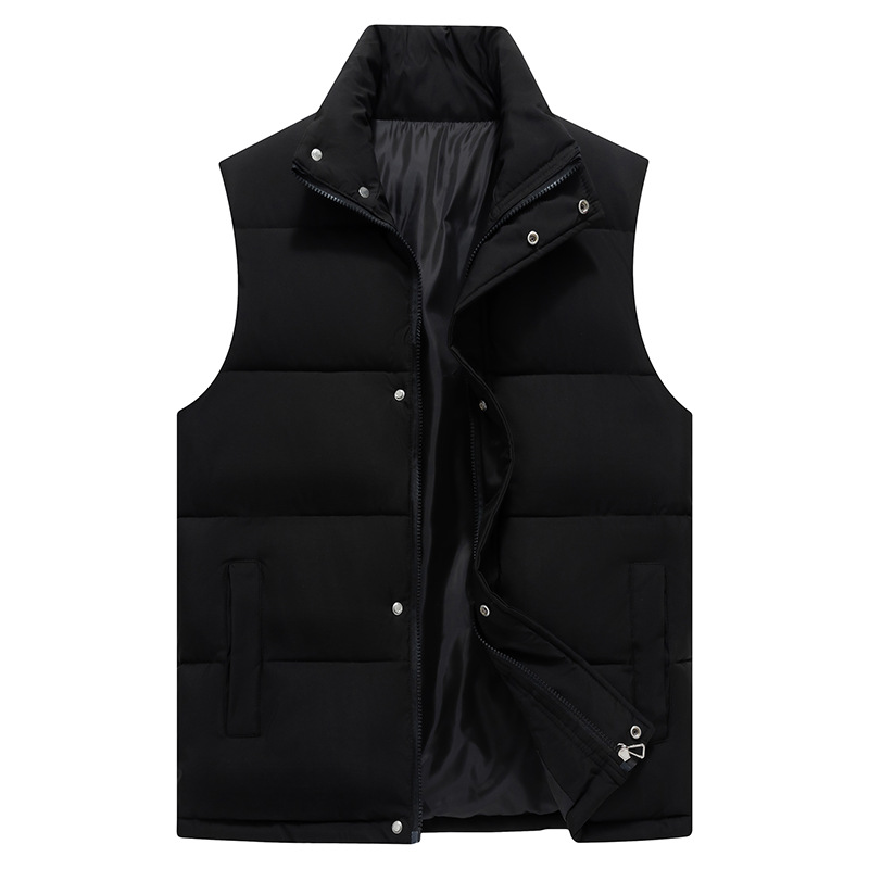 Herren Weste Mit Stehkragen Baumwolle Warm Für Den Winter_voghion.com