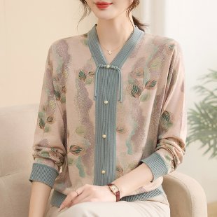 时尚休闲女装妈妈装毛衣针织衫秋款长袖版本，毛纱日常通勤款|undefined