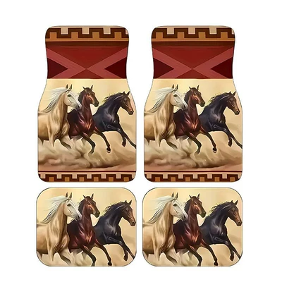 Avtomobil döşəmə paspasları — Decorative Car Floor Mats, Dropshipping - horse-group-3344cm-two-piece-pack