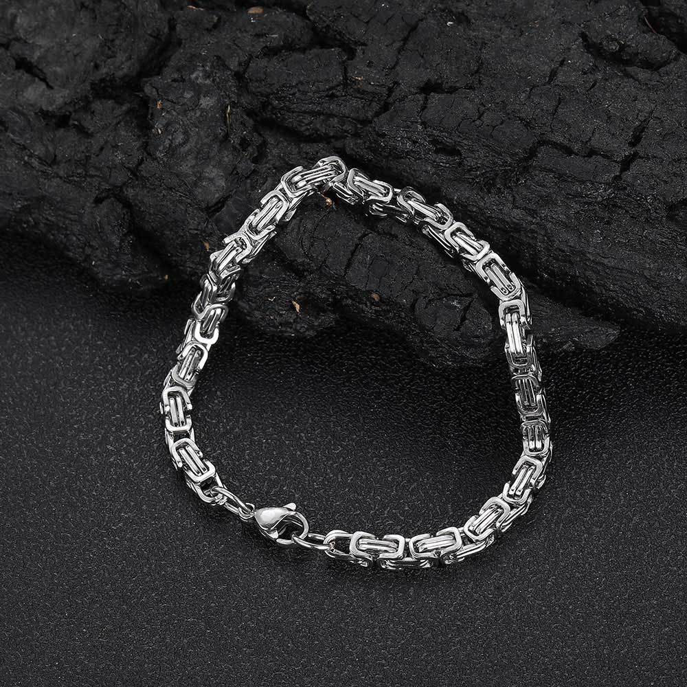 98g Weight Bracelets, Necklace Classification 1 Piece Quantity Daily Occasion 304 Stainless Steel Material Solid Color Pattern All Seasons Season Unisex Gender Plating Design Hip-Hop Style Wholesale Jewelry Hip-Hop Solid Color 304 Stainless Steel Plating Bracelets Necklace 7