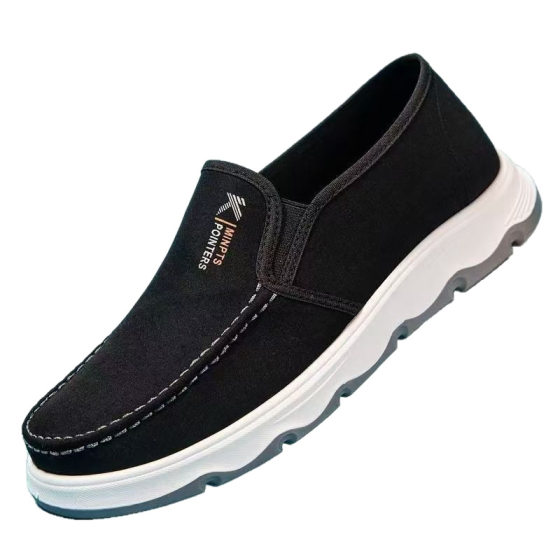 Old Beijing Men's Cloth Shoes Spring New Breathable Canvas Shoes Soft Sole Non-Slip Fresh Handsome Driving Comfortable Shoes