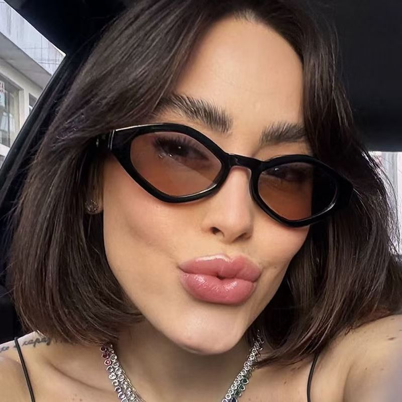 Diamond-Shaped Round-Hole Sunglasses, Small Frame, Women's High-End Sunglasses, Anti-Uv Sunglasses, Ins Internet Celebrity Style