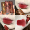 CAPPUVINI New Twilight Cloaks Red velvet matte texture Camellia transparent shell is white affordable lipstick