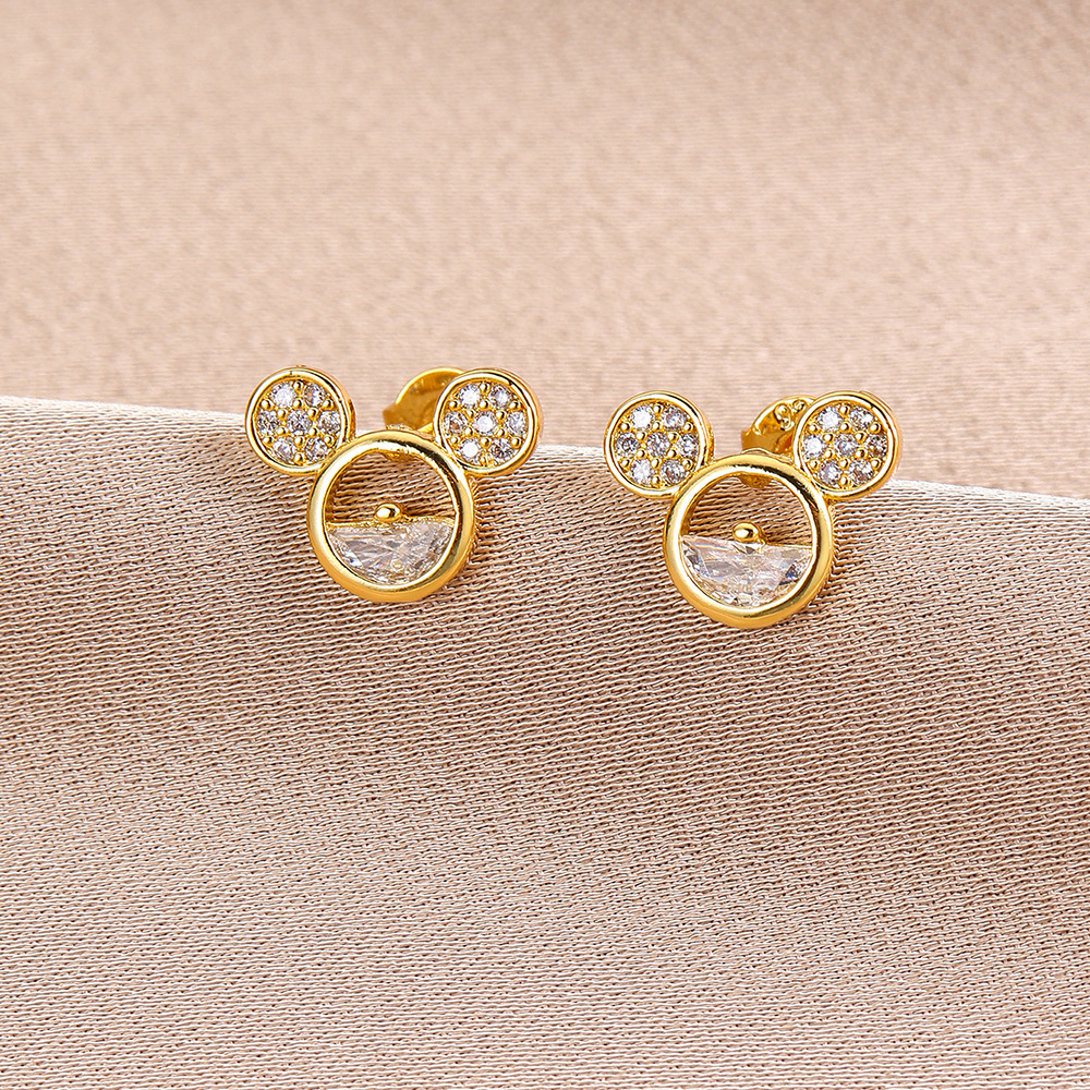 7g Weight Copper Ear Needle Material 18K Gold Plated Plating Material Zircon Inlay Material Ear Studs Classification 1 Piece Quantity Daily Occasion Copper Material Geometric, Heart Shape, Crown Pattern All Seasons Season Women's Gender Inlay Design Sweet Style 1 Piece Sweet Geometric Heart Shape Crown Inlay Copper Zircon 18K Gold Plated Ear Studs 18
