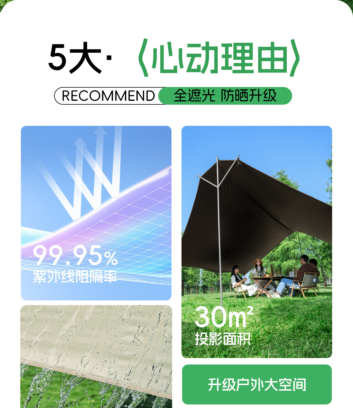 Camel Trident Canopy Tent Outdoor Large Camping Vinyl Curtain Sun Protection Beach Awning Full Set of Equipment