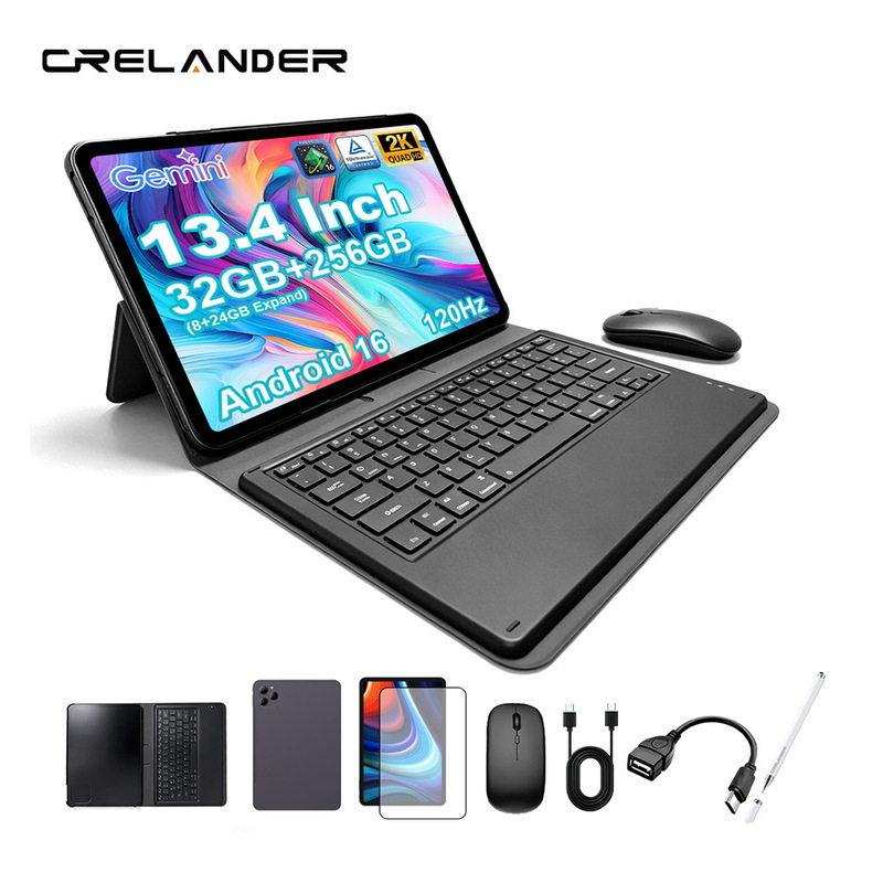 Crelander 13.4inch Call Tablet T66 HD Laptop Cross-Border In-Stock Android 16