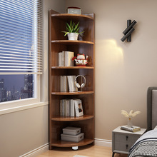 新中式全实木简易角柜书架卧室拐角置物架客厅墙边三角形转角柜