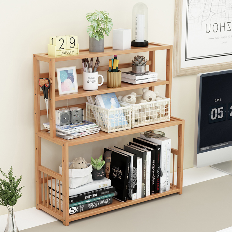 Student bookshelf on desk simple desktop children's storage rack home office simple small bookcase dormitory storage