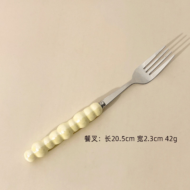 クロスボーダークリエイティブセラミックハンドルナイフ、フォーク、スプーン、高価値ステンレス洋食ナイフ、スプーン、フォーク、デザートスプーン4点セット|undefined
