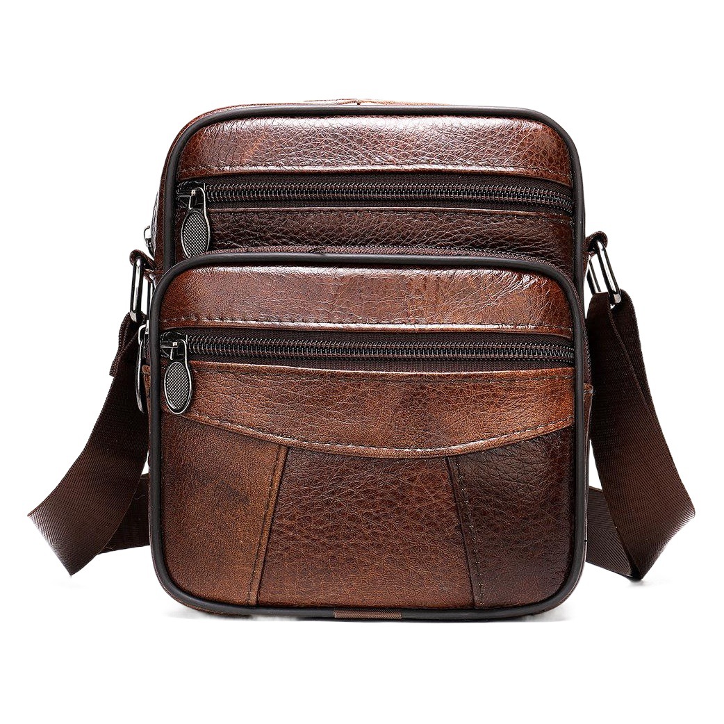 Marant Men's Genuine Leather Crossbody Bag, Vertical Style, Top-Layer Cowhide, Single Shoulder Men's Bag, Trendy, Compliant with European Regulations, Cross-Border Customization