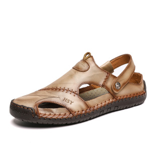 2025 New Summer Leather Sandals Men's Slip-On Dual-Use Sports Men's Casual Sandals Men's Shoes Breathable Trendyy Export