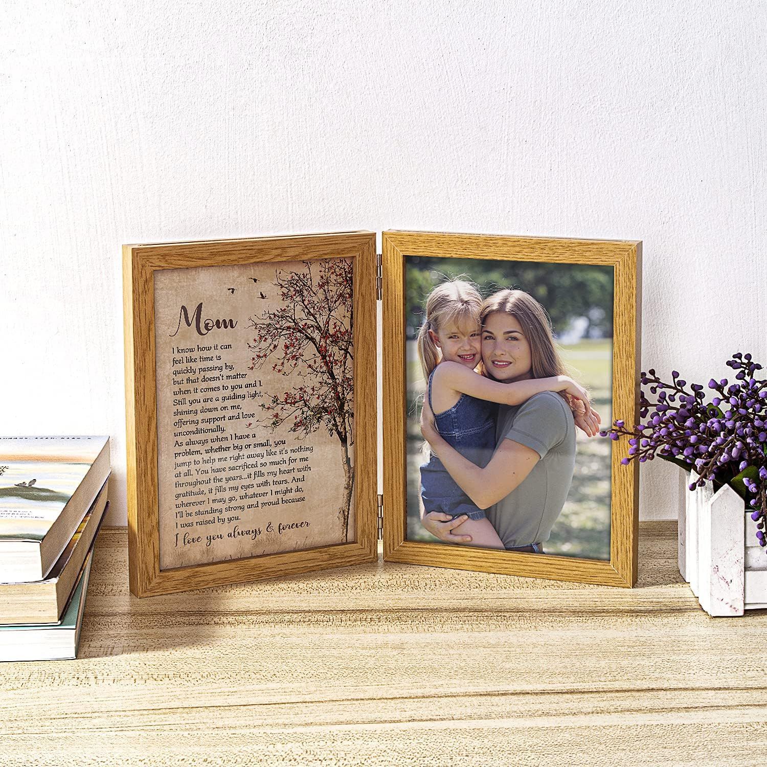 Marco DE FOTOS plegable de una pieza de escritorio creativo marco de fotos de madera retro marco de fotos pequeño