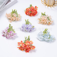 仿真花小花多色绣球花假花配件diy手工材料绢花头饰酒店婚礼道具