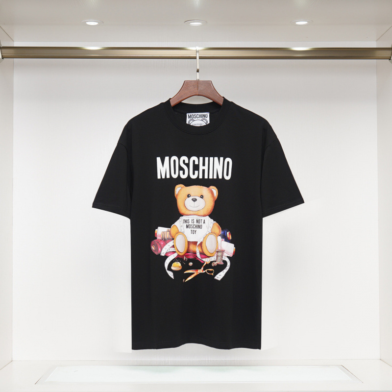 2025 春夏新作メンズカジュアルラウンドネック半袖 T シャツ中空刺繍クマ文字ルーズで多用途|undefined