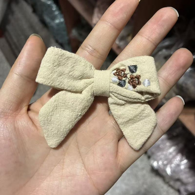 布艺绣花蝴蝶结diy配件 复古蝴蝶结 鞋帽玩具包包配饰 绣花挂耳结|undefined