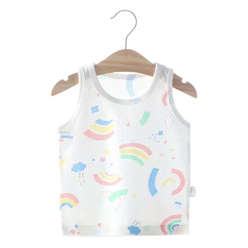 Bebé chaleco verano fresa ultra-Delgado niños bebé niña niño malla sin mangas transpirable que basa la protección del vientre