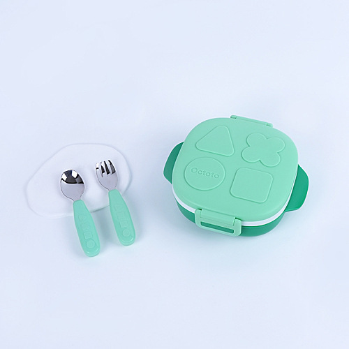 Octoto赤ちゃんステンレス製弁当箱セット子供外出携帯補助食器多層分格食器セット|undefined