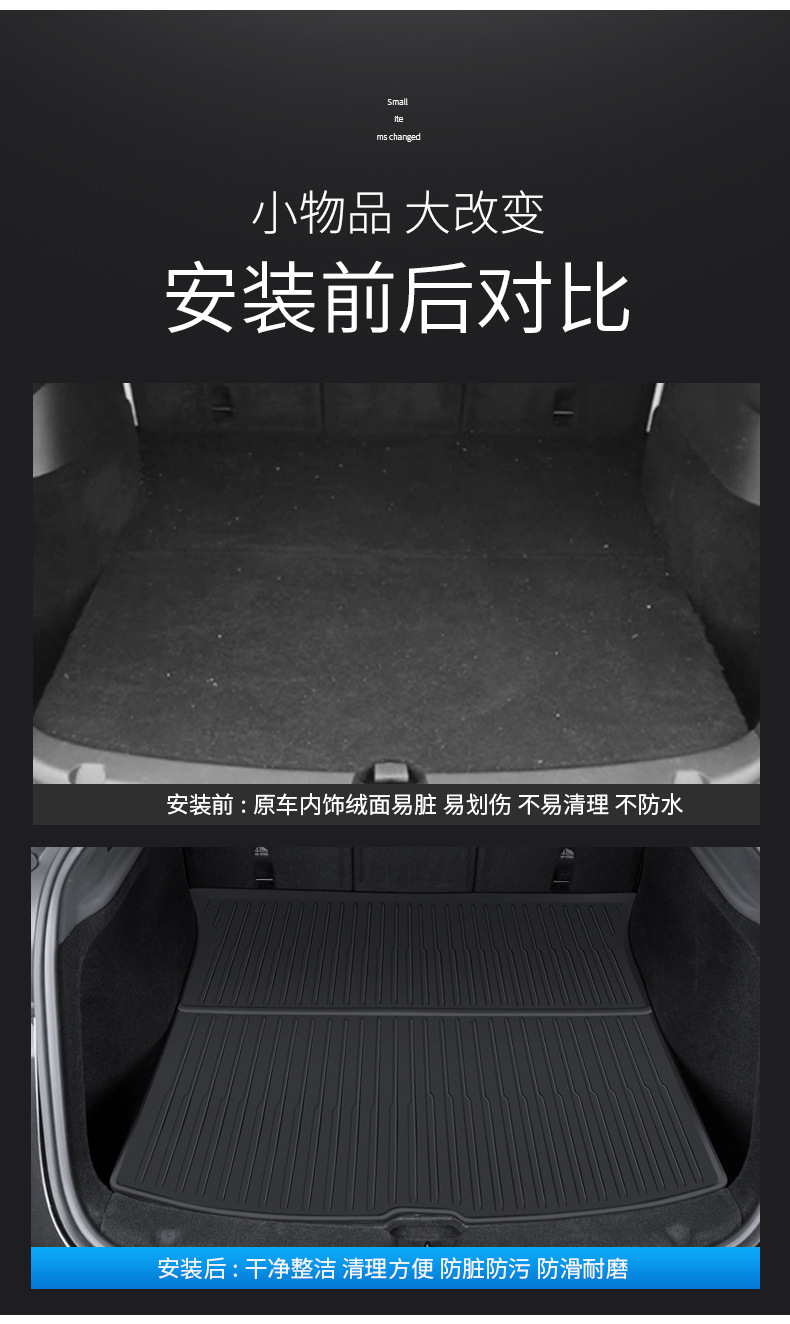 Seat Backrest Pad, Trunk Mat, Floor Mats for Model Y Tesla