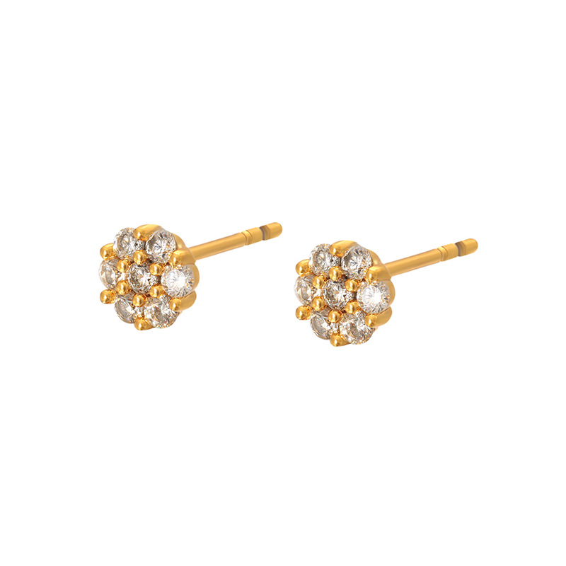 Xuping gemas artificiales pequeñas flores pernos de cobre chapados en aleación de cobre 24k oro imitación de moda auriculares al por mayor