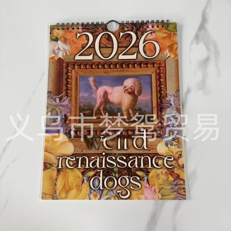 2026年跨境TEMU亚马逊外贸英文歌词猫咪女性桌面日历挂历|undefined