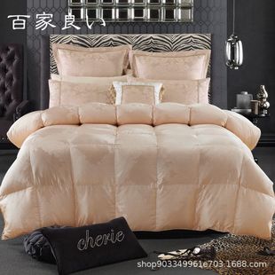 Custom Duvet 98 Hanging White Goose Down Double Thickened Warm Silk Jacquard Noble Goose Down Quilt Quilt Core