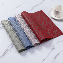 2022新款餐垫 PVC材质欧式花朵编织餐垫隔热垫餐具垫咖啡杯餐垫