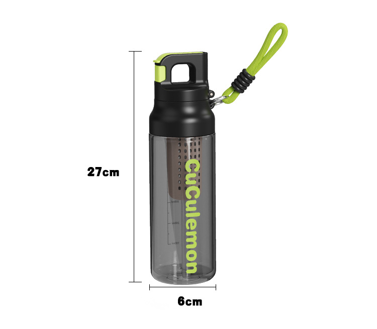 Basit Tasarımlı Büyük Kapasiteli Çift İçme Pipetli Plastik Bardak Spor Fitness Öğrenci Su Bardağı Outdoor Taşınabilir Elastik Kapak Kişisel Bardak Kadın