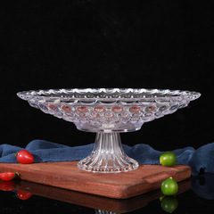 亞克力PC塑料透明水果盤廠家批發KTV果盤小食糖果盆圓形托盤帶底