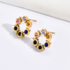 Diamond design retro stone inlay, accessory stainless steel, earrings, European style, simple and elegant design