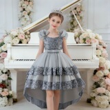 (Трансграничная торговля), наряд маленькой принцессы, вечернее платье с бантиком, подходит для подростков, подарок на день рождения, эффект подтяжки