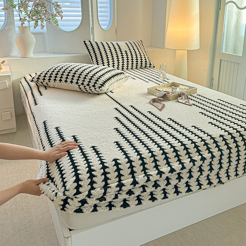 Cross-Border High-Quality Cationic Taffeta Fitted Sheet Simmons Mattress Anti-Slip Protective Cover Thickened Bed Cover