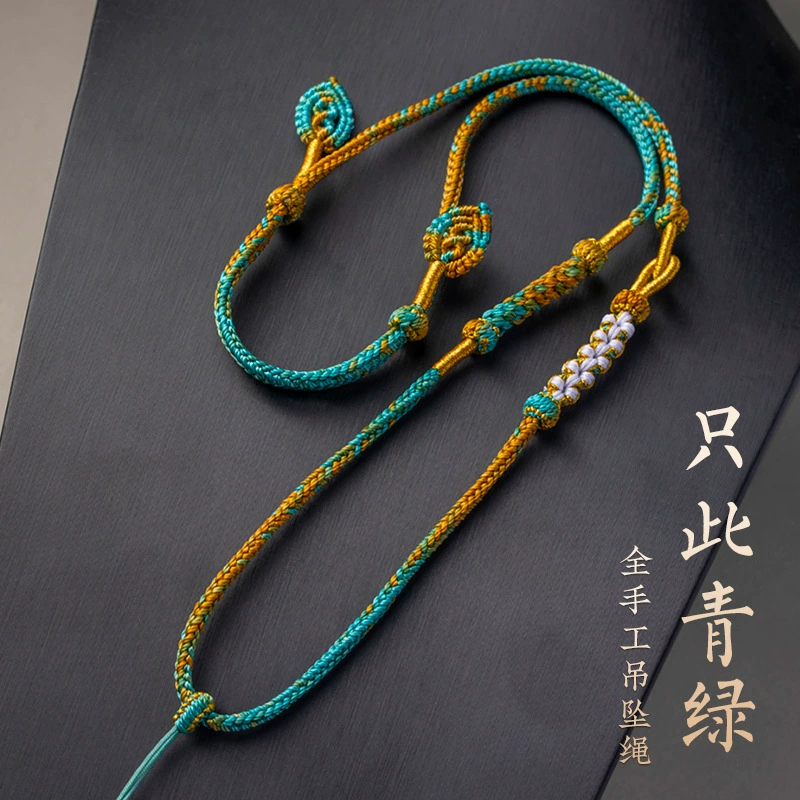 Pendant, emerald necklace handmade