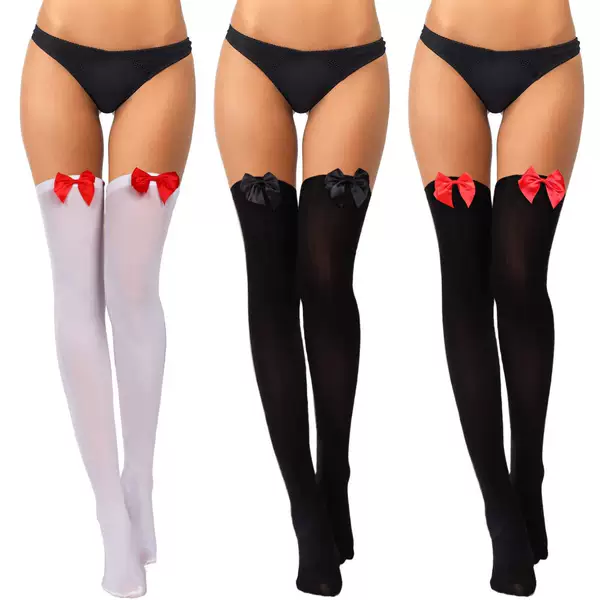 Thigh High Stockings Socks with Bow for Women