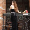 Sexy and Spicy Girl with Pure Desire， Versatile and Slim Appearance， Fishtail Style， Black Dress
