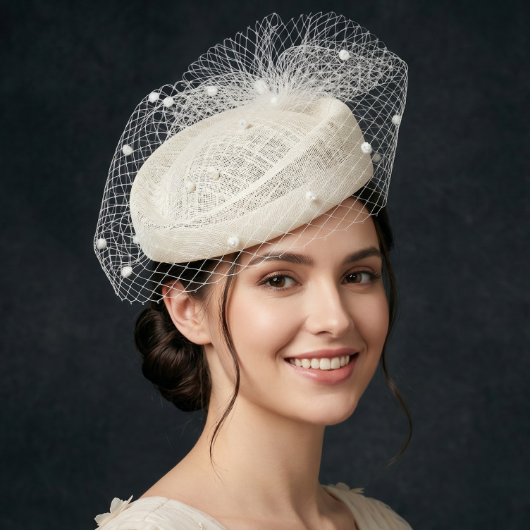 European and American Bridal Feather Headwear, Creative Head Flower, High-End Floral Party Banquet Dance Accessory, Exaggerated Hat