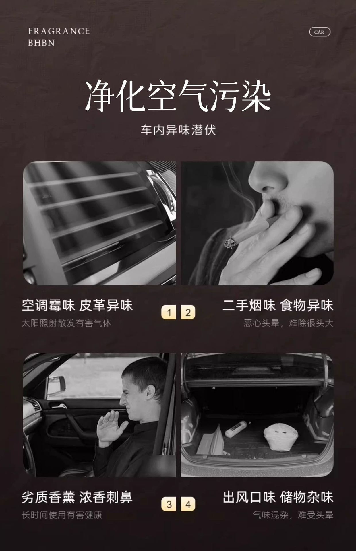 Top-grade Car Fragrance for Men and Women Car Products Aromatherapy High-grade Decorations Perfume to Remove Odor and Smoke Flavor