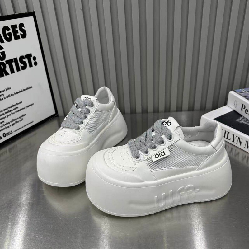 Mesh Thick-Soled Height-Increasing Versatile White Sneakers for Women, 2026 Spring New Style, Large-Toe Versatile Sports Casual Sneakers Mesh Thick-Soled Height-Increasing Versatile White Sneakers for Women, 2026 Spring New Style, Large-Toe Versatile Sports Casual Sneakers