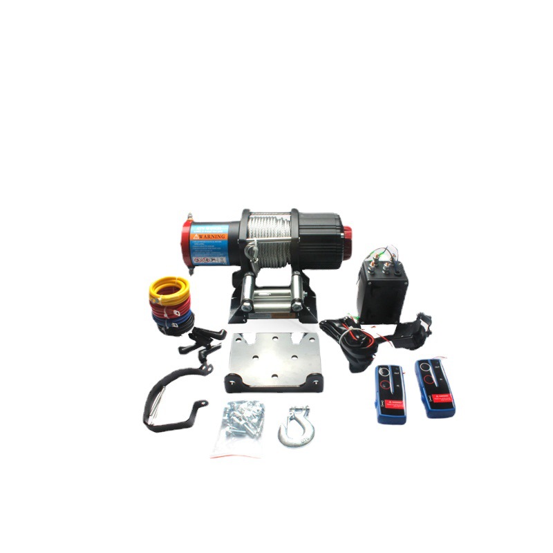 4500磅R型绞盘小型电动绞盘 厂销卷扬机 磨砂质感 附全套配件