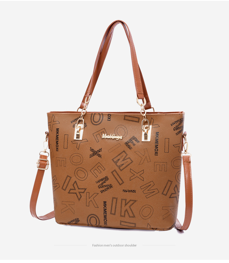 Cross-border foreign trade large-capacity new European and American retro mother-and-child bag multi-piece set women's bag, single-shoulder crossbody handbag undefined