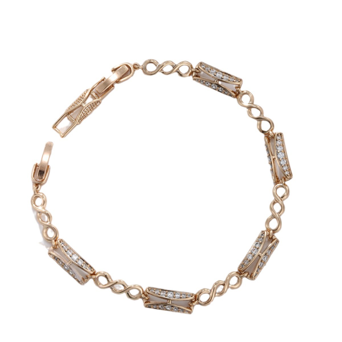 Brazalete de zircon de moda europea y americana transfronteriza Hip Hop cobre chapado 18K oro de alto nivel sensación de lujo ligero relojes joyas al por mayor