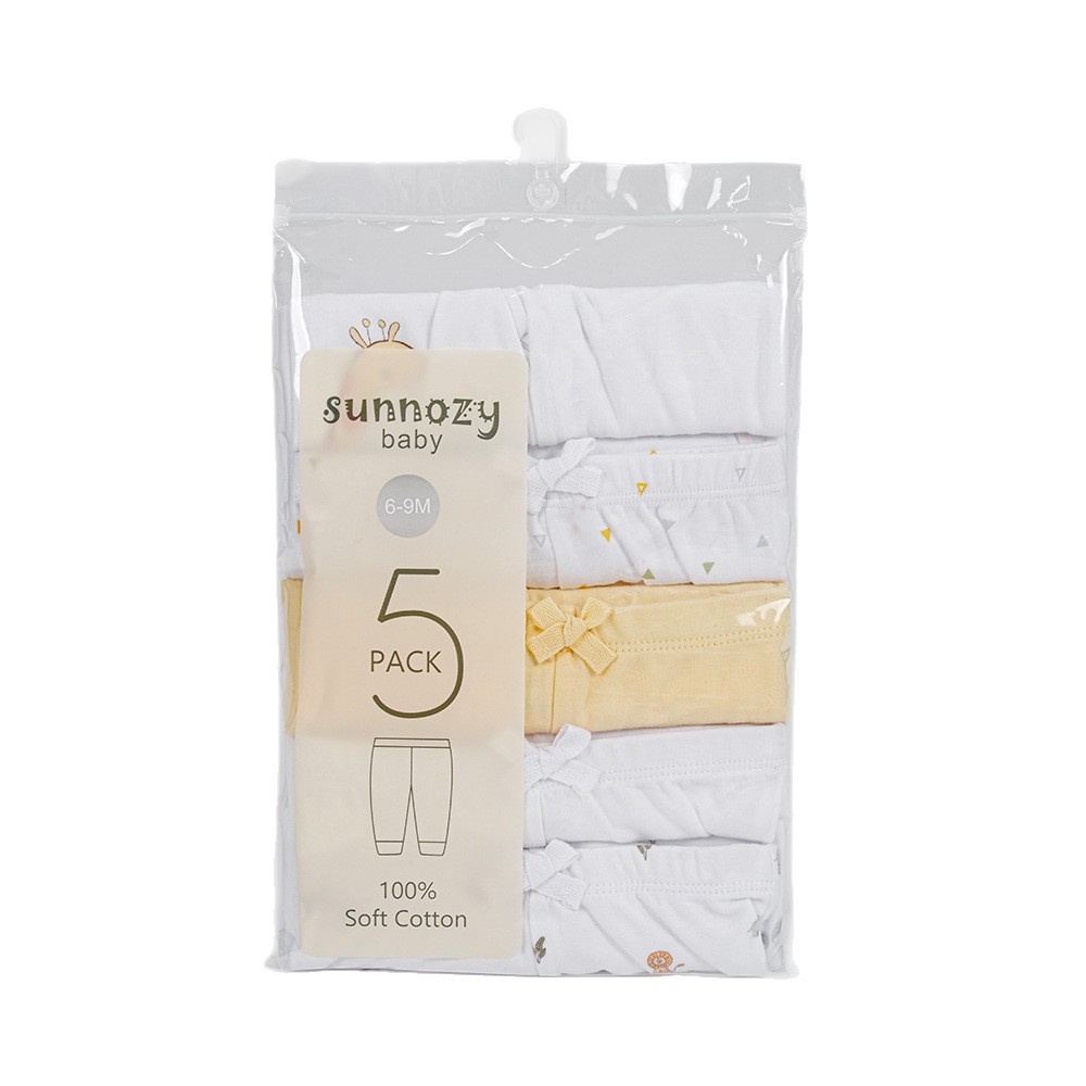 Primavera y otoño para bebés pantalones caseros de algodón elásticos cómodos para hombres y mujeres para bebés pantalones largos pijamas simples cinco paquetes image 5
