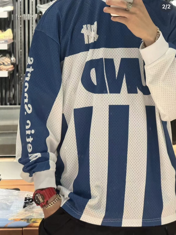 クロスボーダー夏UNDファイブストライプジャージアメカジレトロスポーツカップル半袖Tシャツ万能ラウンドネックルーズ|undefined