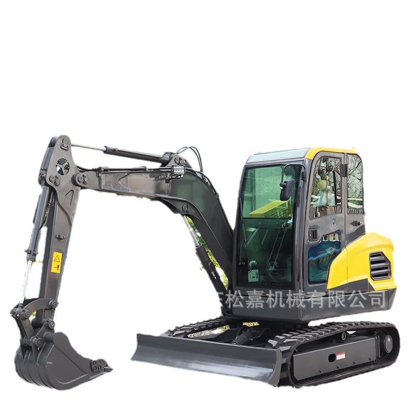pequeña excavadora interior para la construcción de carreteras para la excavación de tierras verdes