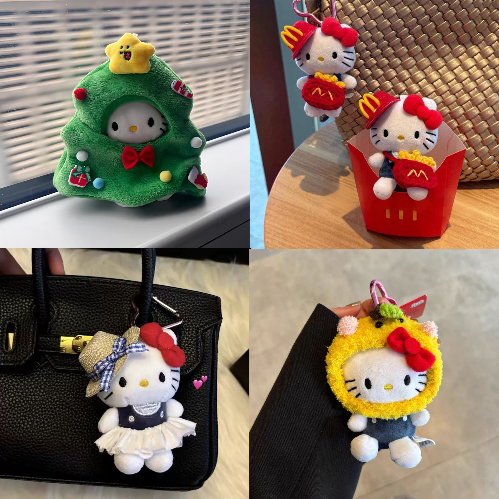 爆款kitty卡通可爱毛绒挂件凯蒂猫书包钥匙扣包挂饰公仔玩具批发