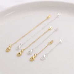Electroplated 14K color-preserving gold plated lobster buckle extension chain DIY handmade beaded bracelet necklace jewelry accessories