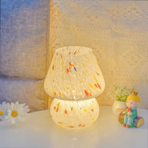 ins creative glass table lamp Xiaohongshu B&B retro night light bedroom bedside table lamp simple study decoration