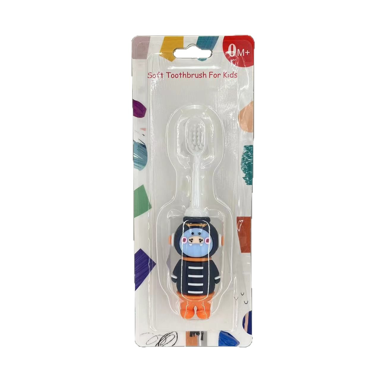 Inglés tarjeta de absorción niños cepillo de dientes de cabello blando astronauta cepillo de dientes de cabello blando niños de 3 - 12 años de edad cepillo de dientes de cabello blando boca